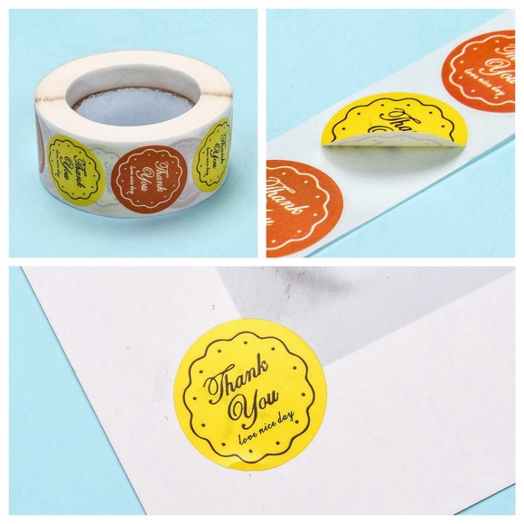 500 Thank you Colorful Stickers - Picture 1 of 5